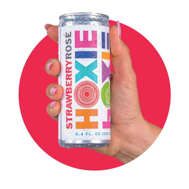 Can of HOXIE Dry Wine Spritzer Strawberry Rose