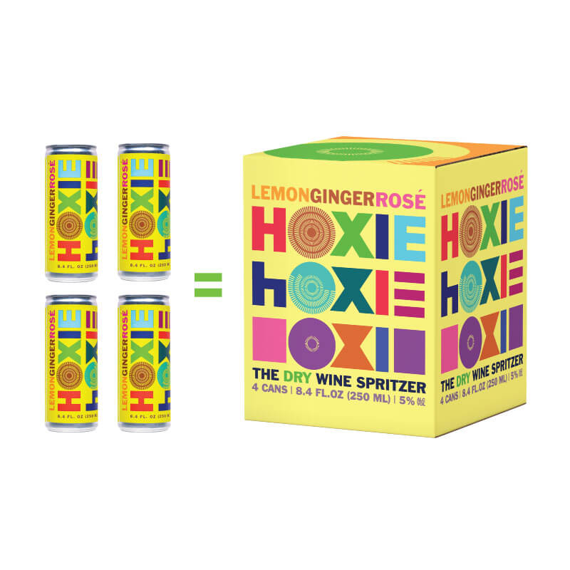 HOXIE Lemon Ginger Rose - A Natural Wine Spritzer Made With - Rosé Wine, Water, Natural Extracts and Botanicals 