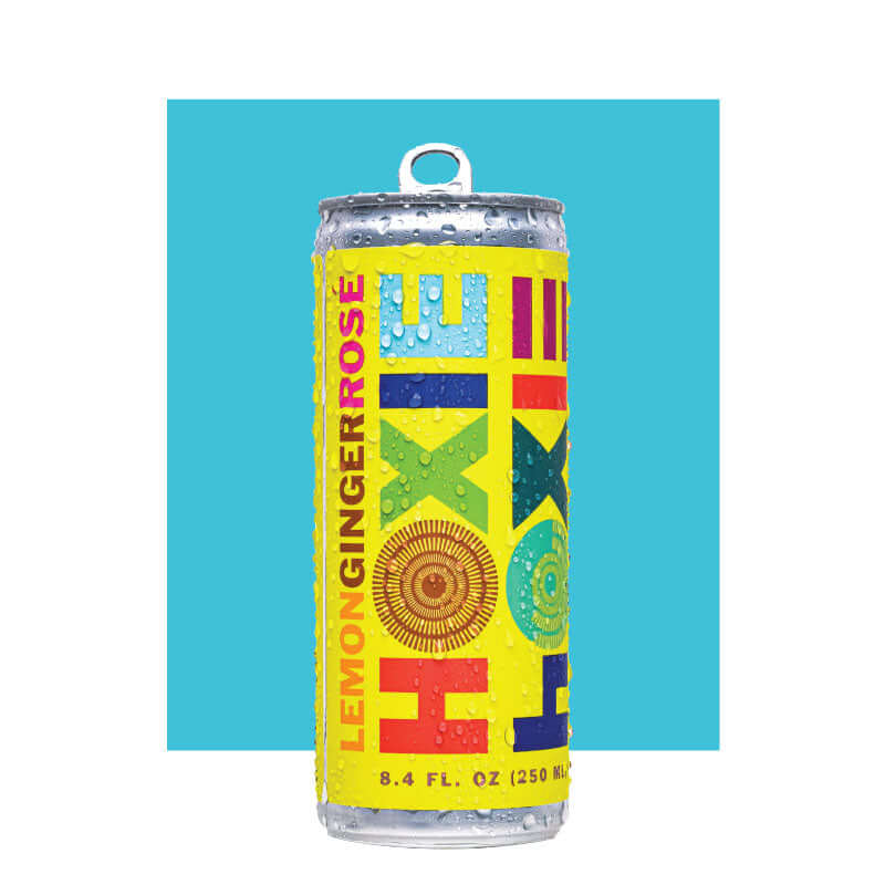 HOXIE Lemon Ginger Rose - A Natural Wine Spritzer Made With - Rosé Wine, Water, Natural Extracts and Botanicals