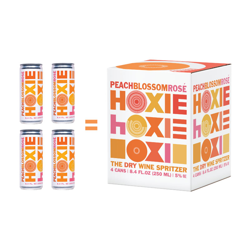 HOXIE Peach Blossom Rose - A Natural Wine Spritzer Made With - Rosé Wine, Water, Natural Extracts and Botanicals