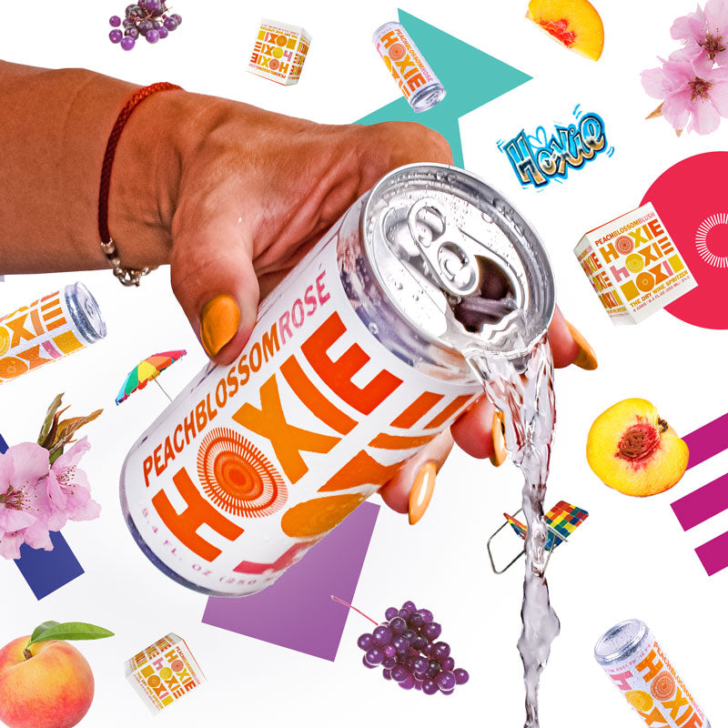HOXIE Peach Blossom Rose - A Natural Wine Spritzer Made With - Rosé Wine, Water, Natural Extracts and Botanicals