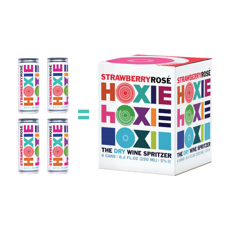 HOXIE Strawberry Rose - A Natural Wine Spritzer Made With - Rosé Wine, Water, Natural Extracts and Botanicals