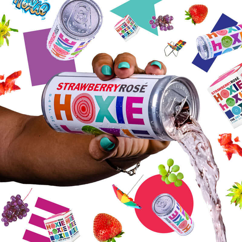 HOXIE Strawberry Rose - A Natural Wine Spritzer Made With - Rosé Wine, Water, Natural Extracts and Botanicals